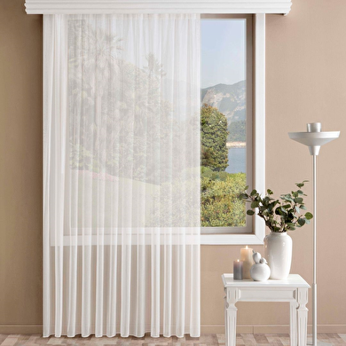 resm Taç Aldrin Hazır Tül Perde Ekru 200x260 cm