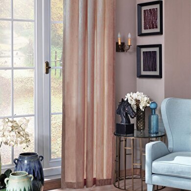 resm Taç Elsyum Hazır Fon Perde Pembe 170X270 cm