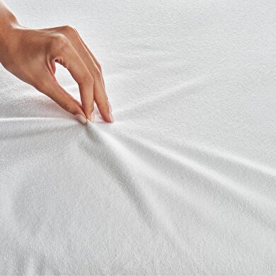 resm Taç Easy Pamuk Tek Kişilik Sıvı Geçirmez Yatak Alezi Beyaz