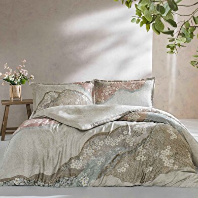 resm Taç Reborn Rima Bambu Çift Kişilik Nevresim Takımı Taş