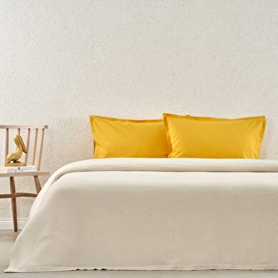 resm Taç Plain Viskoz Çift Kişilik Çok Amaçlı Set Sarı