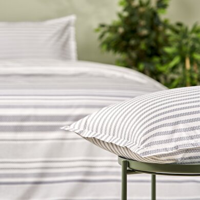 resm Taç Chain Çift Kişilik Nevresim Takımı Gri