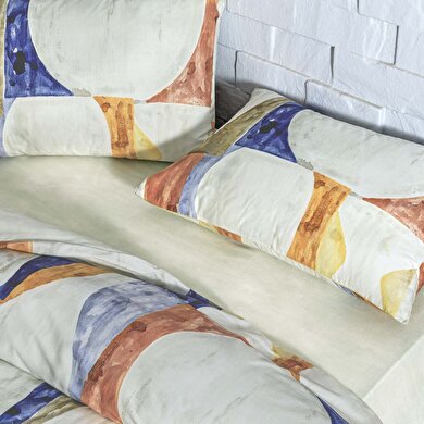 resm Taç Axel Ranforce Tek Kişilik Nevresim Takımı Mavi