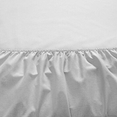 resm Taç Ranforce Lastikli Queen Size Çarşaf Set Gri