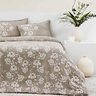 resm Taç Reborn Marlowe Organik Saten Çift Kişilik Nevresim Takımı Vizon