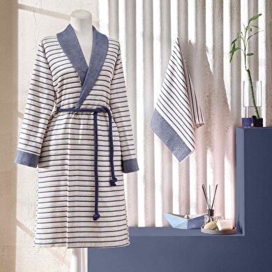 resm Taç Bamboo Dreams Tek Kişilik Bornoz Set Mavi S/M