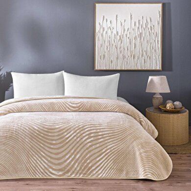 resm Taç Dune Çift Kişilik Battaniye Bej