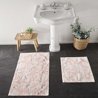 resm Taç Flower Pamuk 2'li Banyo Paspas Seti Pudra