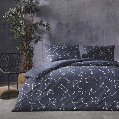 resm Taç Lonny Ranforce Tek Kişilik Nevresim Takımı Lacivert