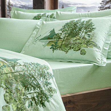 resm Taç Butik Brisa Pamuk Çarşaf Çift Kişilik Yeşil