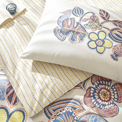 resm Taç Cecilia Ranforce Tek Kişilik Nevresim Takımı Mavi