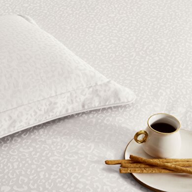 resm Taç Leo Jakar Çift Kişilik Nevresim Takımı Ekru