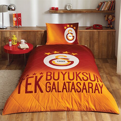 Resim Lisanslı Galatasaray 4. Yıldız Tek Kişilik Yatak Örtüsü