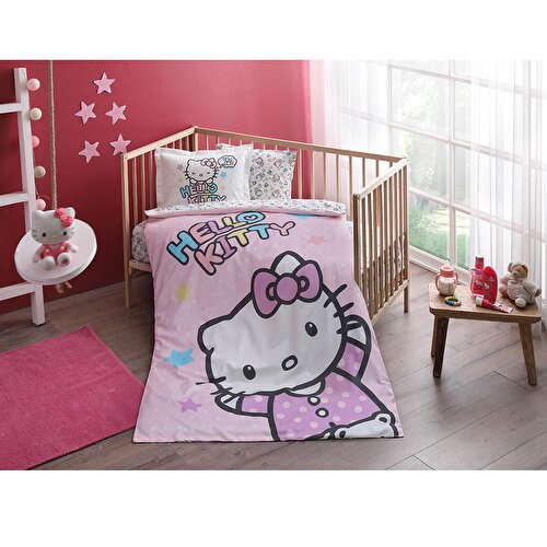 Resim Taç Hello Kitty Baby Nevresim Takımı
