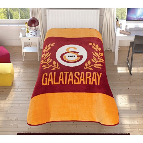 Resim Galatasaray Sarı Kırmızı Tek Kişilik Battaniye
