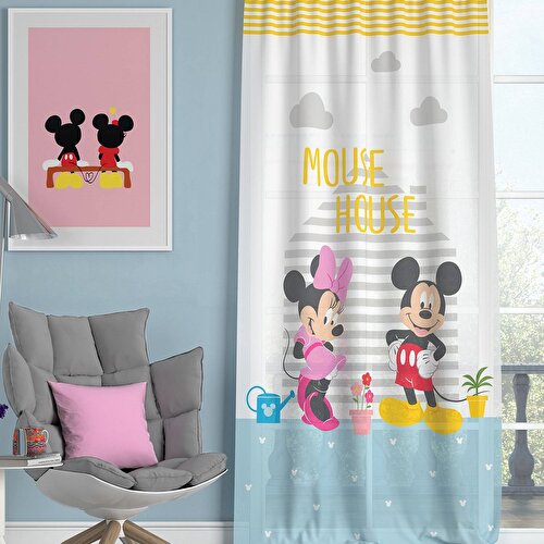 Resim Taç Disney Minnie&Mickey Tekli Fon Perde