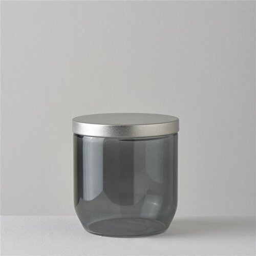 Resim Linens Smoky Cam-Metal Kapak 8,5x8,5x9 cm Saklama Kabı Füme