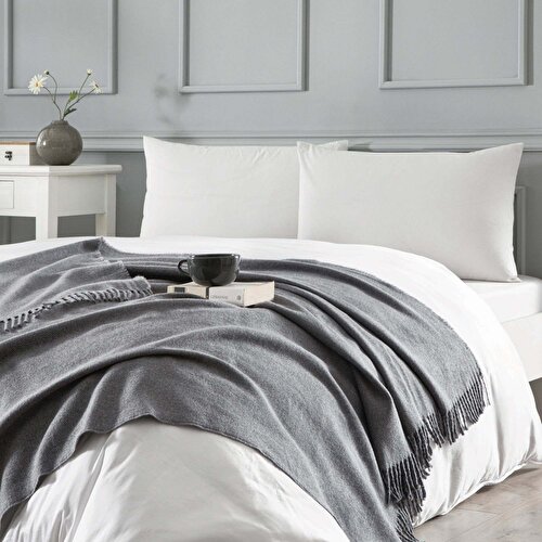 Resim Linens Remedy Akrilik Throw Gri