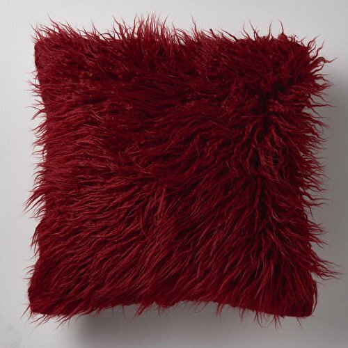 Resim Linens Woolly 45x45 cm Kırlent Kılıfı Bordo