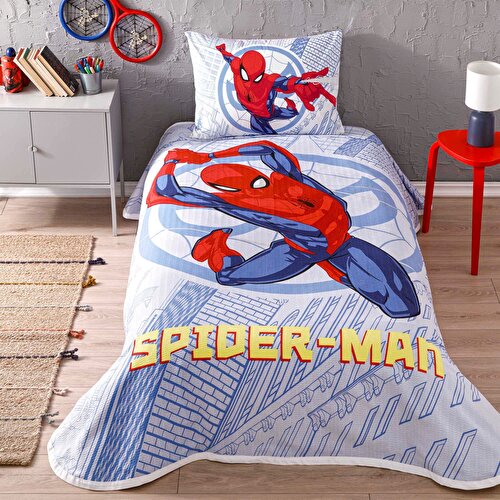Resim Taç Spiderman Justice Pamuk Tek Kişilik Pike Takımı