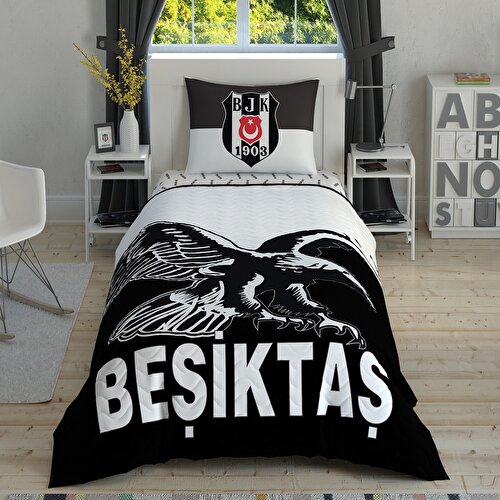 Resim Taç Lisanslı Beşiktaş Kartal Pamuk Tek Kişilik Complete Set