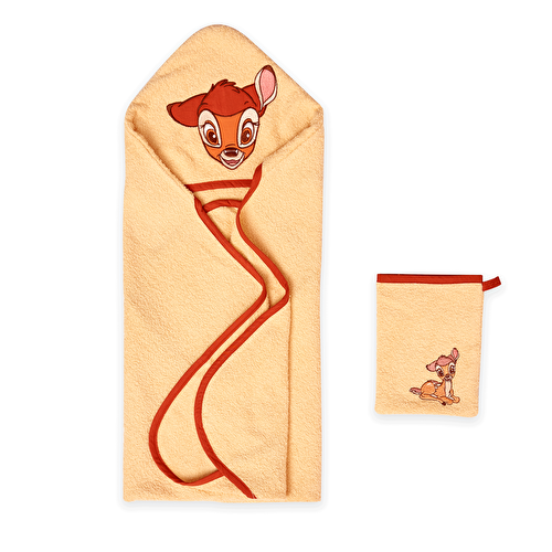Resim Lisanslı Disney Bambi Baby Pamuk Kese&Hooded Havlu Seti