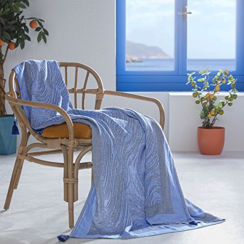 Resim Taç Butik Bodrum Throw Mavi