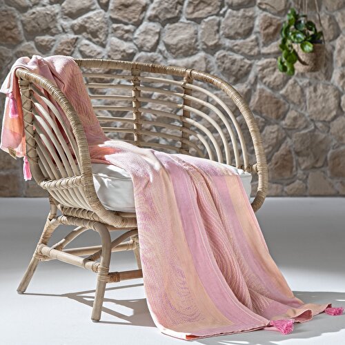Resim Taç Butik Alaçatı Throw Pembe