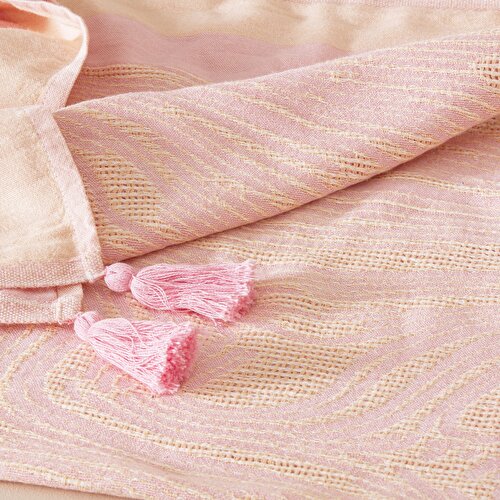 Resim Taç Butik Alaçatı Throw Pembe