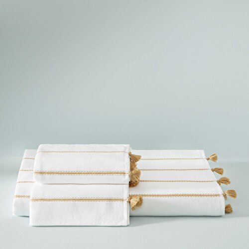 Resim Taç Butik Pamuk Göcek Banyo Havlusu Taba