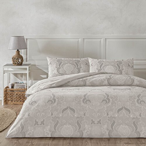 Resim Taç Norellia Ranforce Çift Kişilik Nevresim Takımı Gri