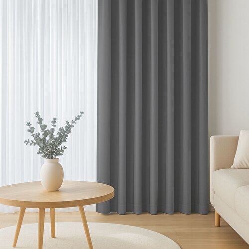 Resim Taç Karartma Fon Perde  Krem (Max Yükseklik : 280 cm)