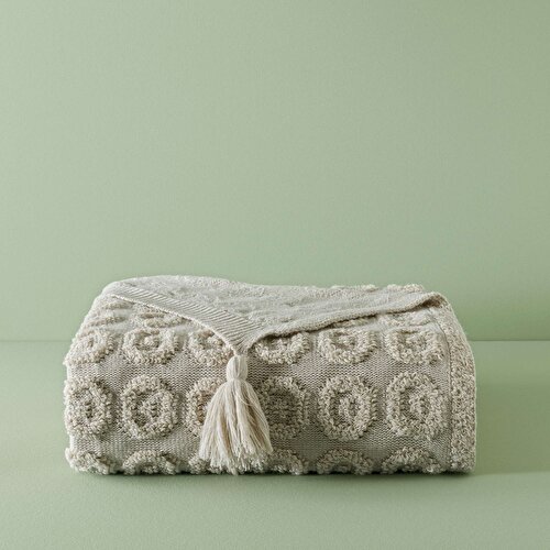 Resim Taç Butik Patagonya Akrilik Throw Kum