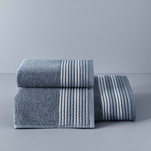 Resim Taç Butik Doğu Ekspresi Pamuk Banyo Havlusu Mavi 70x140