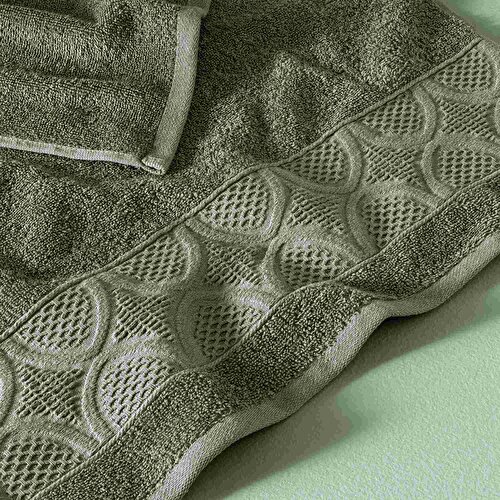 Resim Taç Butik Patagonya Pamuk Yüz Havlusu Haki 50x85