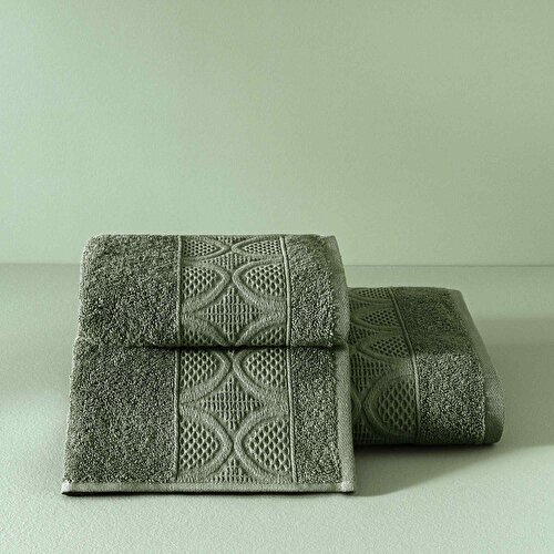 Resim Taç Butik Patagonya Pamuk Banyo Havlusu Haki 70x140