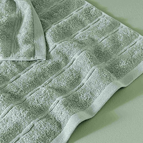 Resim Taç Butik Patagonya Pamuk Yüz Havlusu Küf Yeşili 50x85