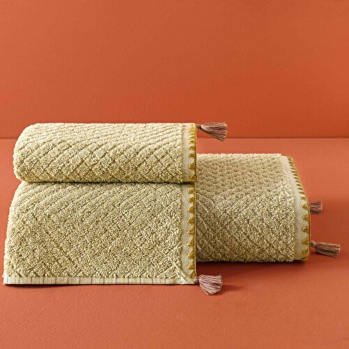 Resim Taç Butik Brüj Pamuk Banyo Havlusu Ten Rengi 70x140